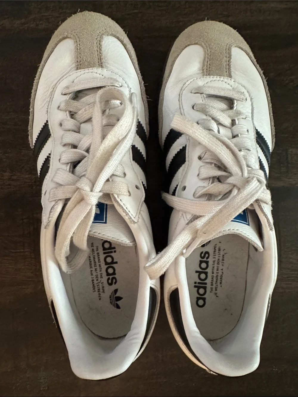 adidas Samba White and Black Retro Sneakers